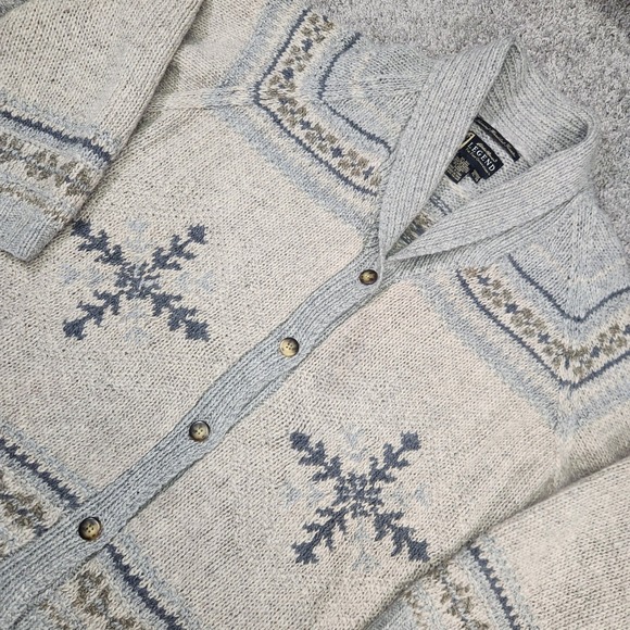 Eddie Bauer Legend Nanaimo Handknit Sweater Women XL Wool Mohair Cardigan Cabin - Picture 1 of 10